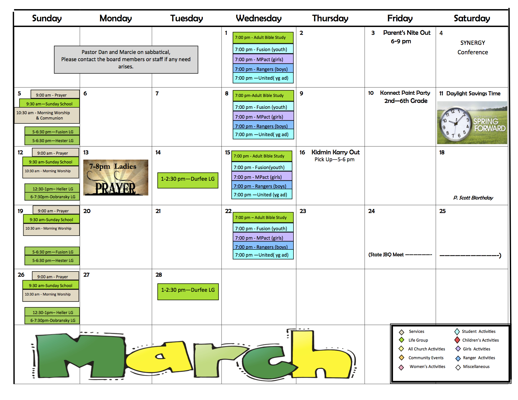 Louisville First AG Church Calendar First Assembly of God